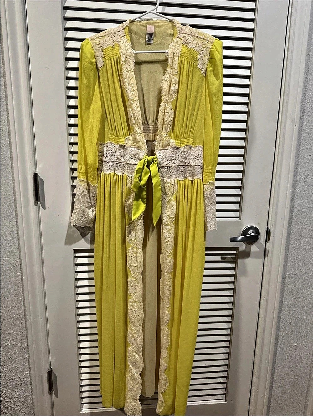 We Are HAH Lime Dust Her Robe Yellow Maxi Dress Size Large